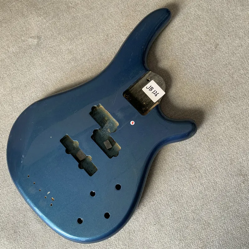 JB126-Metallic Guitarra Elétrica Azul, Corpo Baixo de 5 Cordas, Mão Direita Ativa PJB Pickups, DIY e Substituir, Pedido Personalizado