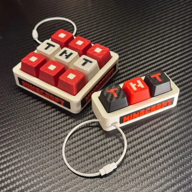 Generic  TNT Fidget Clicker Keychain PLA 3D Printed Mechanical Keyboard Keycap Stress Relief Hanging Decor Accessory