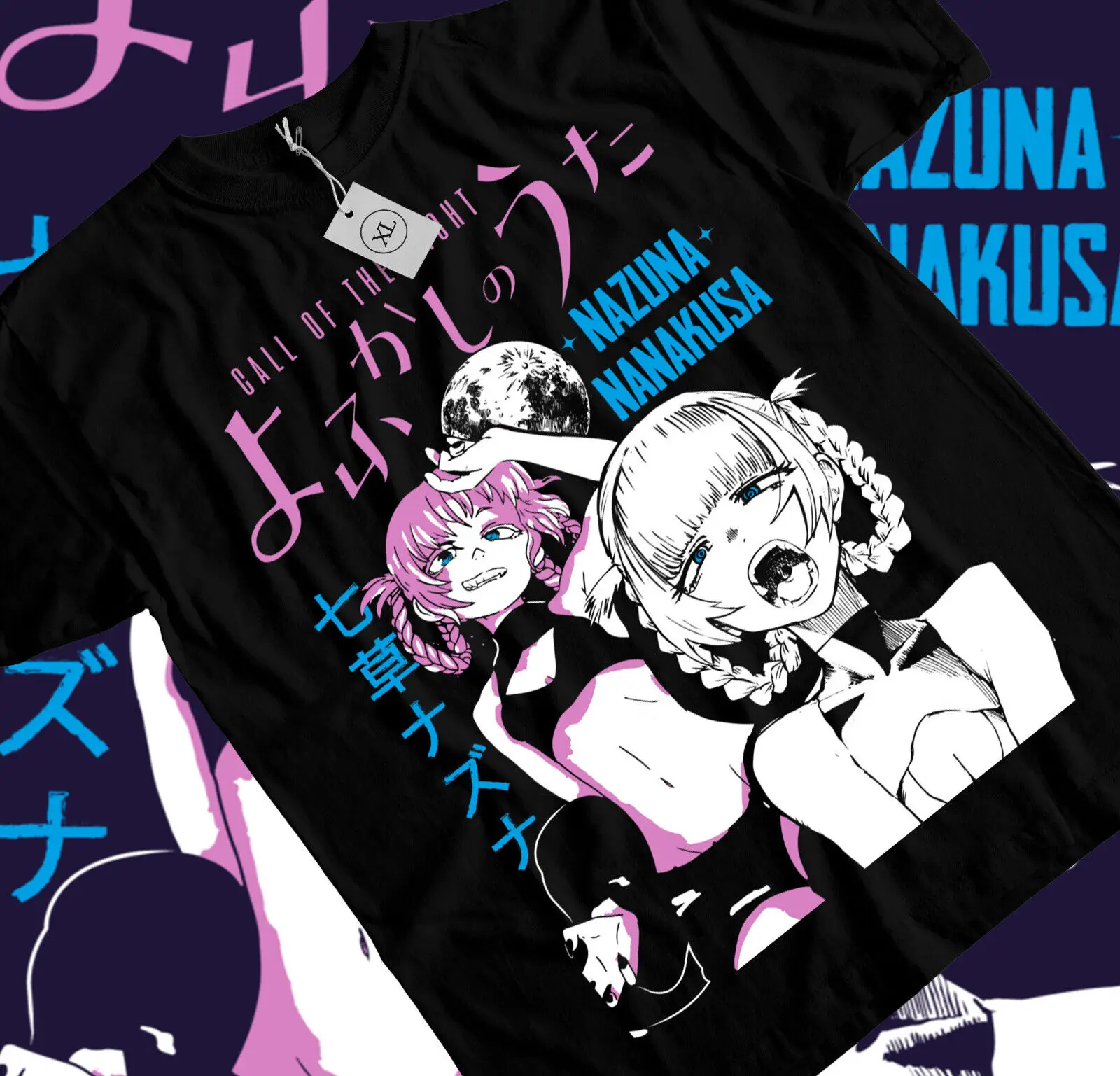 Anime Call of The Night Nazuna Nanakusa Print T-shirt Yofukashi No Uta Oversized Casual Soft Cotton Streetwear Short Sleeve Tops