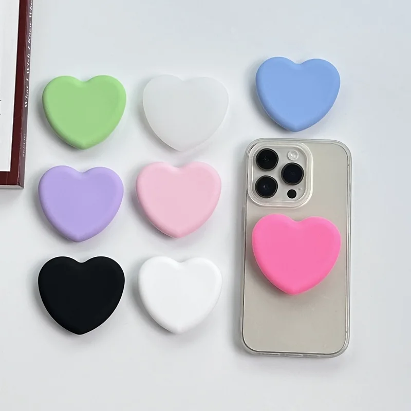 

Silicone Heart CellPhone Grip Holder Foldable Finger Griptok For MobilePhone Samsung Socket Pocket Grip Tok Finger Stand Bracket