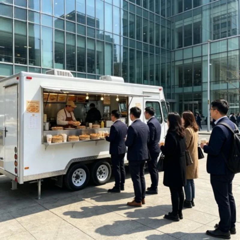Electric Ice Cream Van Food Truck Mobile Cart Catering Trailer with Freezer and Display Counter