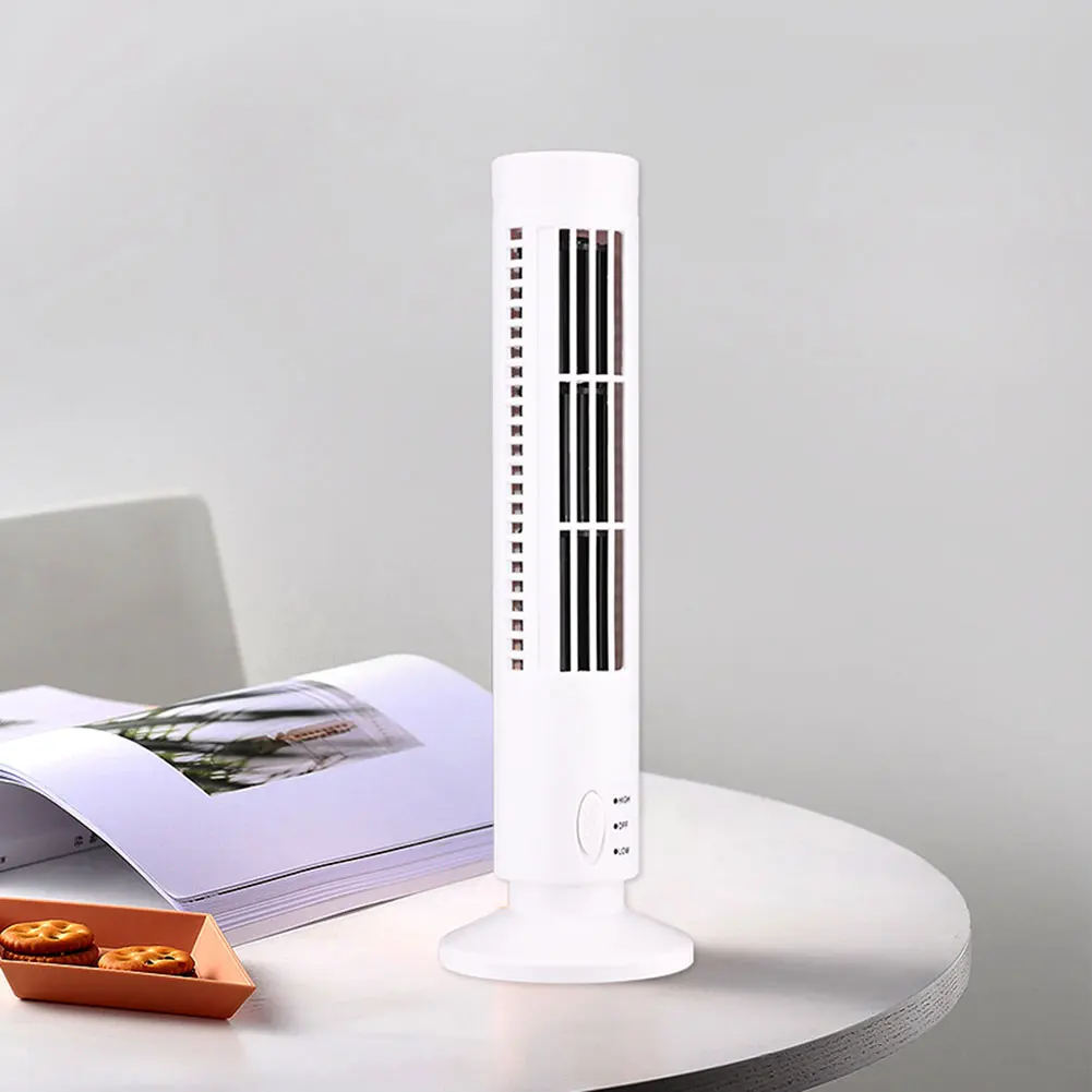 Flügelloser Turmventilator, kleiner Luftzirkulator, Dual-Geschwindigkeitsmodi, USB-betriebene, flügellose Klimaanlage, Heim-/Büro-Lüfter – Detail 4
