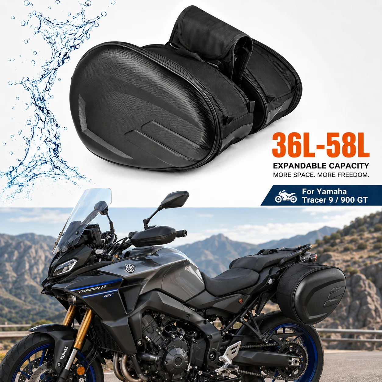 For Yamaha Tracer 9 / 900 GT New Motorcycle Helmet Travel Bags Suitcase Saddlebags and Raincoat Moto Waterproof Racing Race