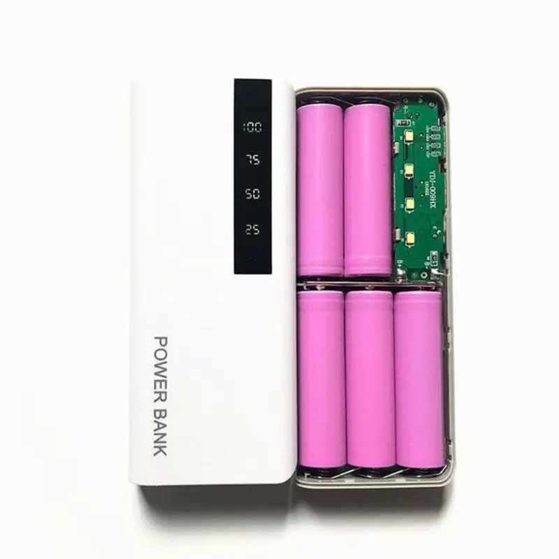 5x18650 Power Bank Pojemnik na baterie Podwójna ładowarka USB do telefonu komórkowego DIY do obudowy Uchwyt do ładowania z cyfrowym wyświetlaczem