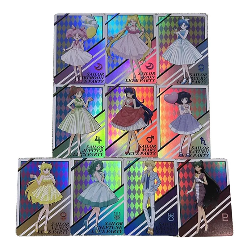 

Anime Characters DIY Collectible Cards Hino Rei Mizuno Ami Kisara Laser Flash Card Boys Game Toys Christmas Birthday Presents