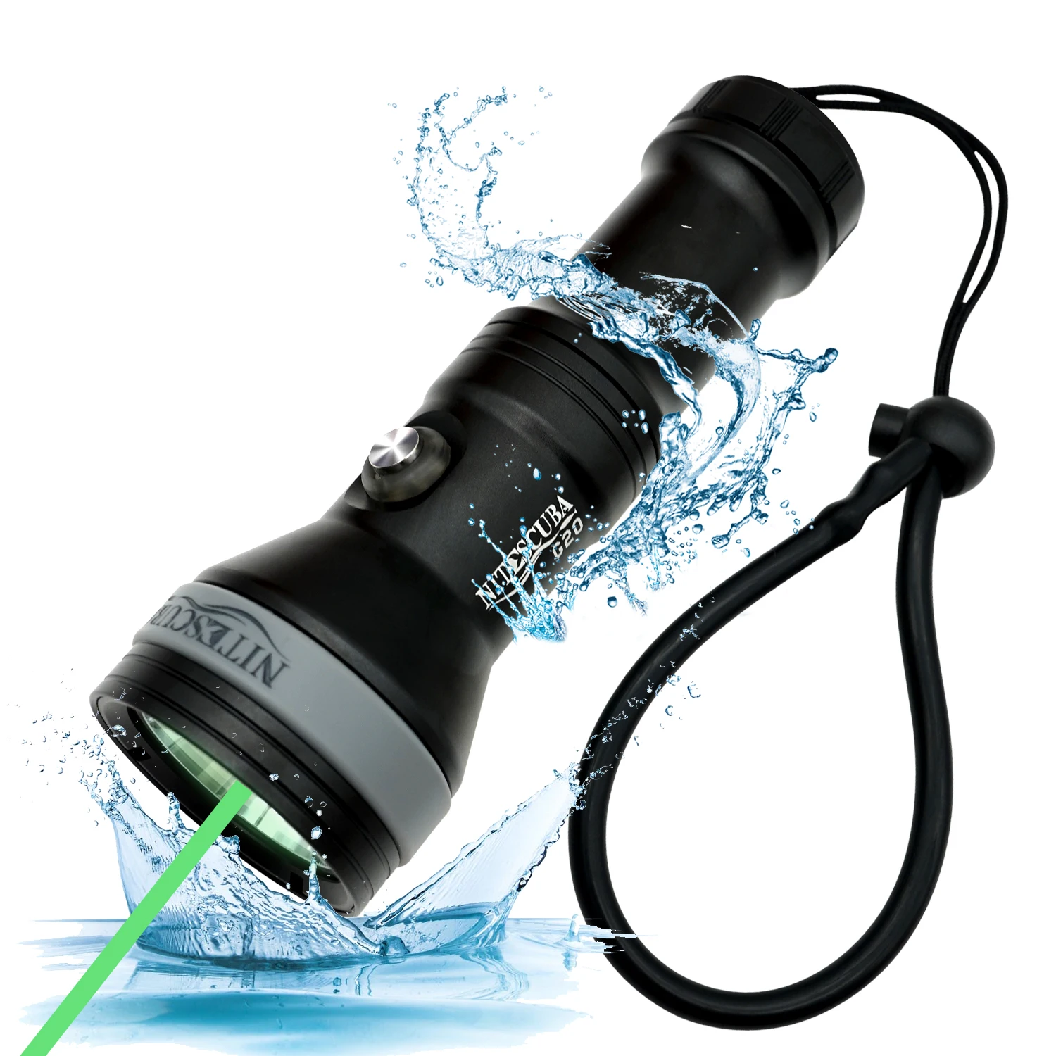 Nitescuba G20 green light AND white  light diving flashlight Diving coach command with 26650 battery 2000lumen dive torch rescue