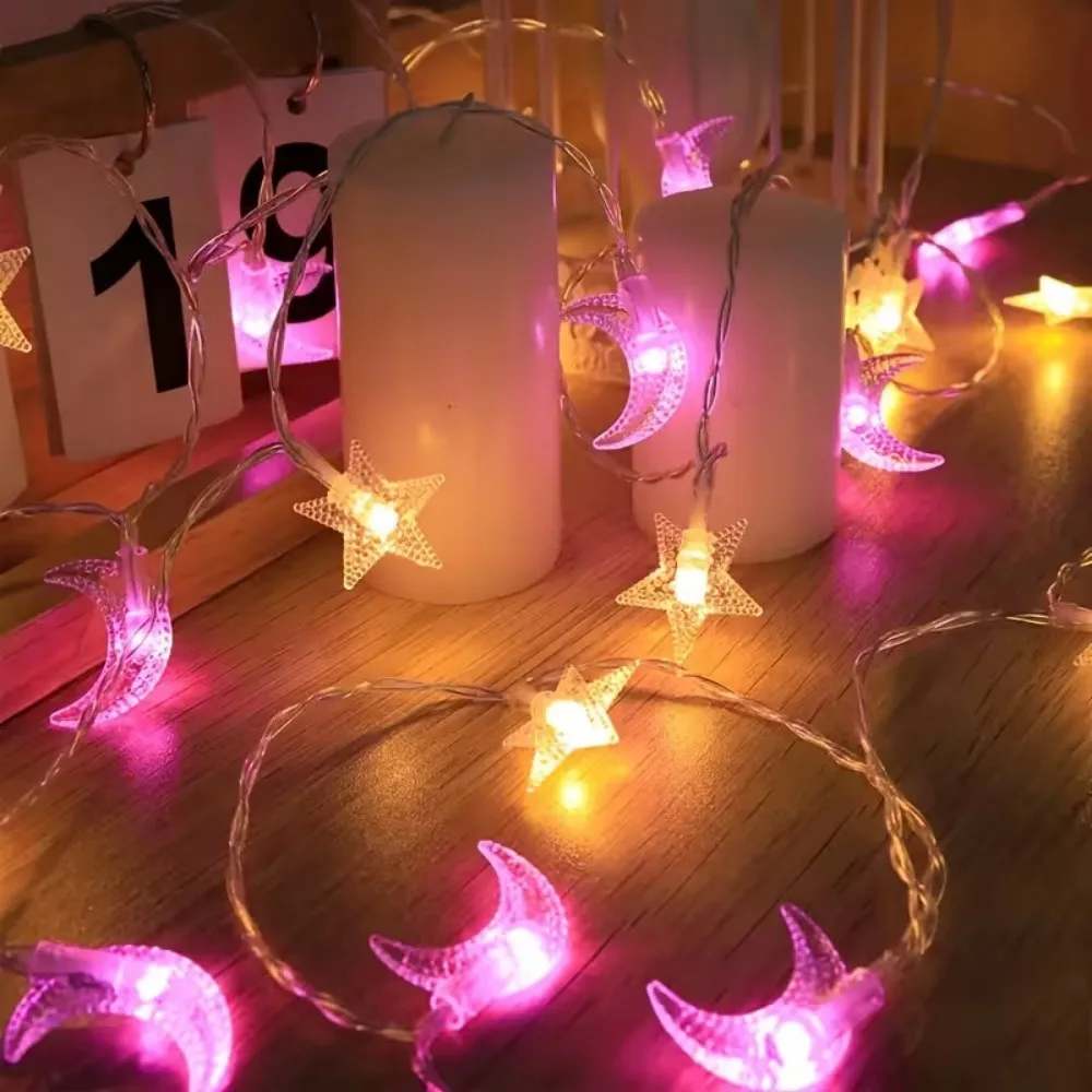 1PC 1.5M/3M/4.5M Star and Moon Light String, Powered by AA Batteries (Excl), Used for Bedroom, Living Room and Party Decoration image 4