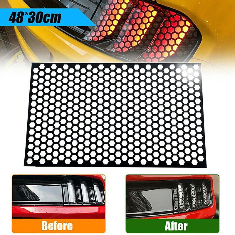 Fashion Car Rear Tail Light Honeycomb Stickers DIY Practical Honeycomb Car Sticker Decorative For All Car Models Car Accessories