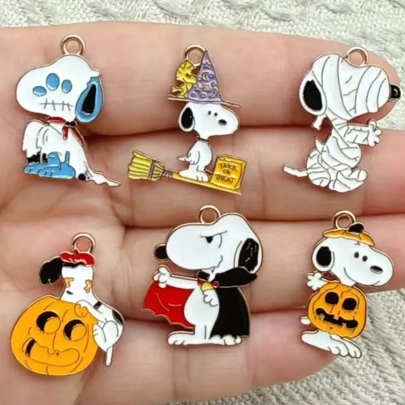 10Pcs/lot Cute Halloween Dog Enamel Charms Pendant for Cartoon DIY Earrings Jewelry Make Bracelet Earrings Handmade Accessory