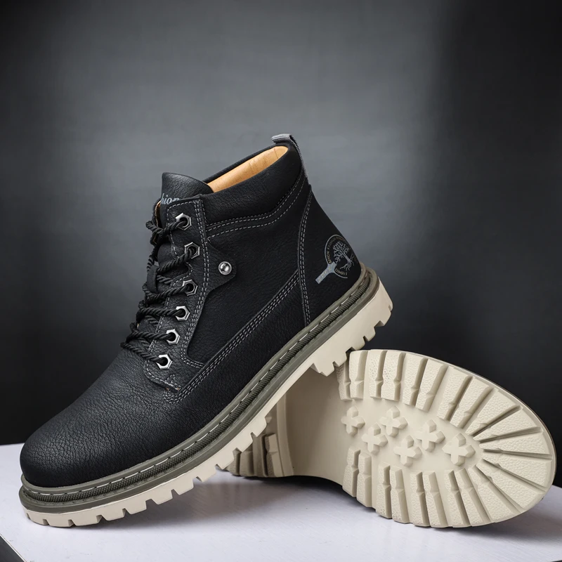 Men Shoes Luxury Brand High Quality Mens Ankle Boots New Fashion WaterProof Safety Shoe For Work Man Outdoor Hiking Sneaker 2024