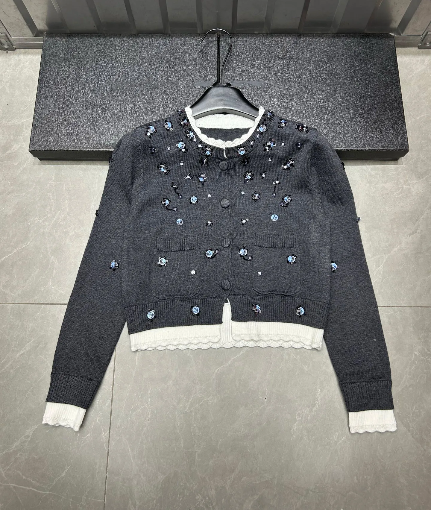 

Осень-зима, кардиган с бисером, женский кашемировый вязаный свитер, топы, трикотаж с длинными рукавами, Джерси Mujer, новинка 2025, модная новинка F412