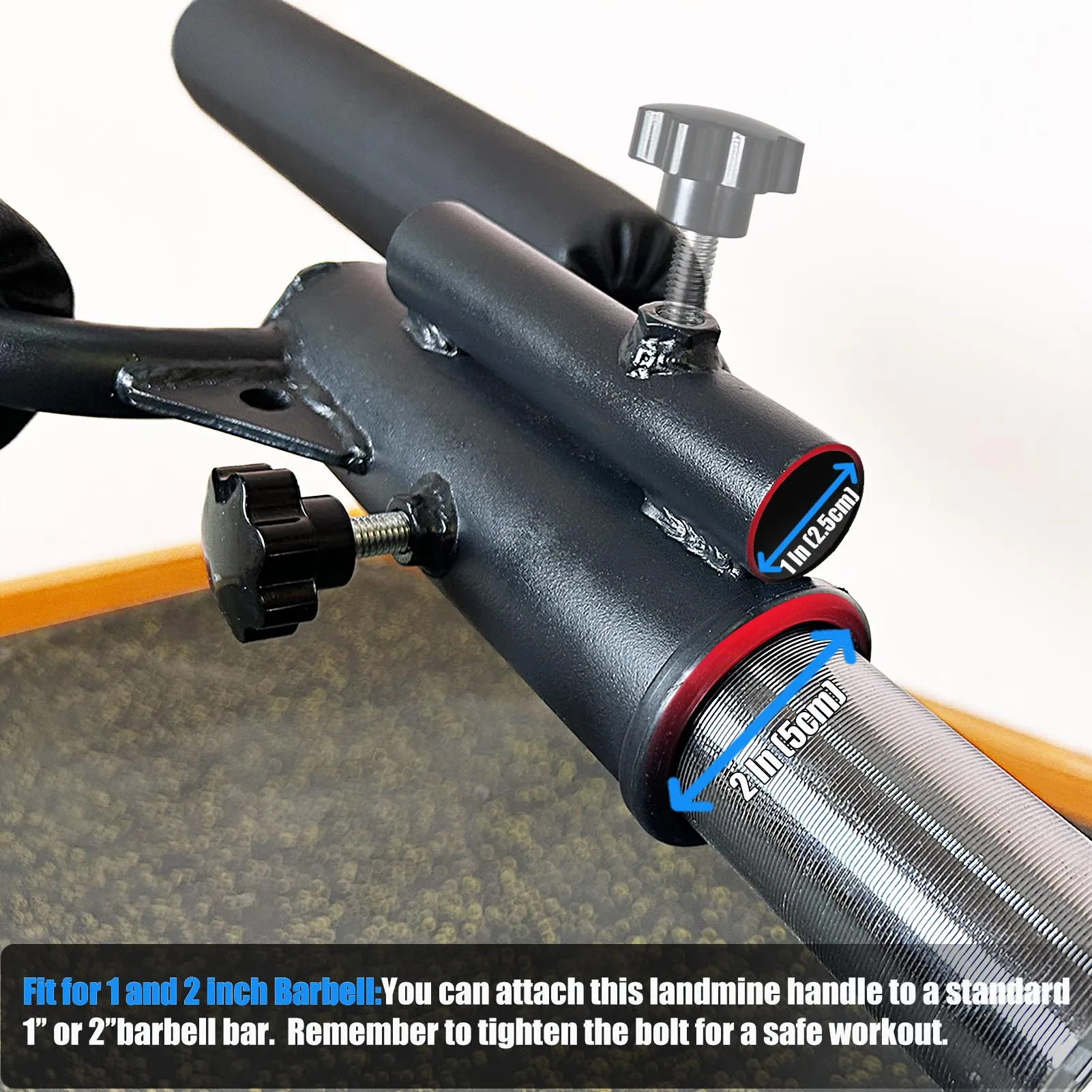 Viking Press Landmine Handle for 2-Inch Barbell , T-Bar Row Attachment Core Strength Training Accessories,Shoulder Press