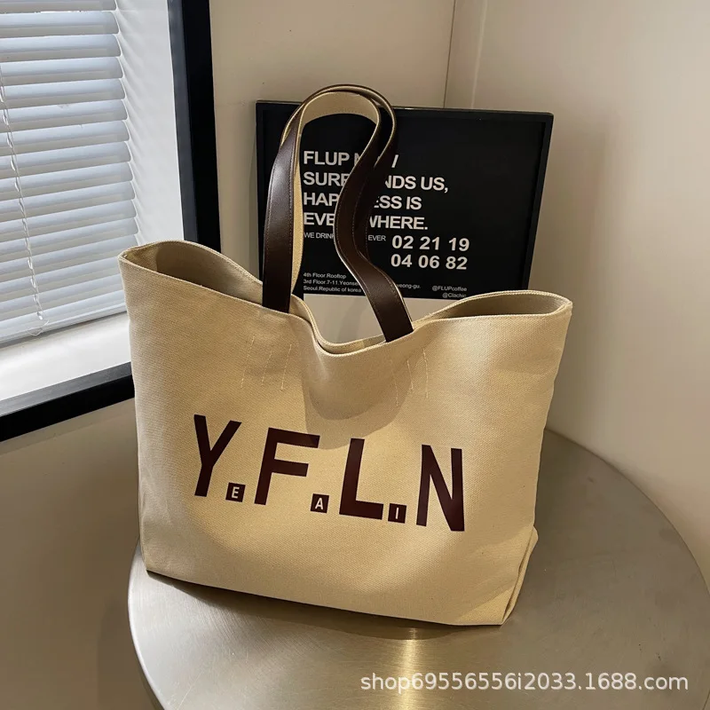 حقيبة قماش ذات سعة كبيرة 2025 - حقيبة كتف عصرية للنساء، حقيبة حمل كاجوال، حقيبة يد للتنقل