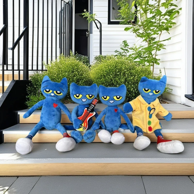 Pete the cat Plush Toys Animals Cat Hand Puppets Stuffed Hand Finger Kids Story Telling Educational Dolls Kids Christmas Gifts