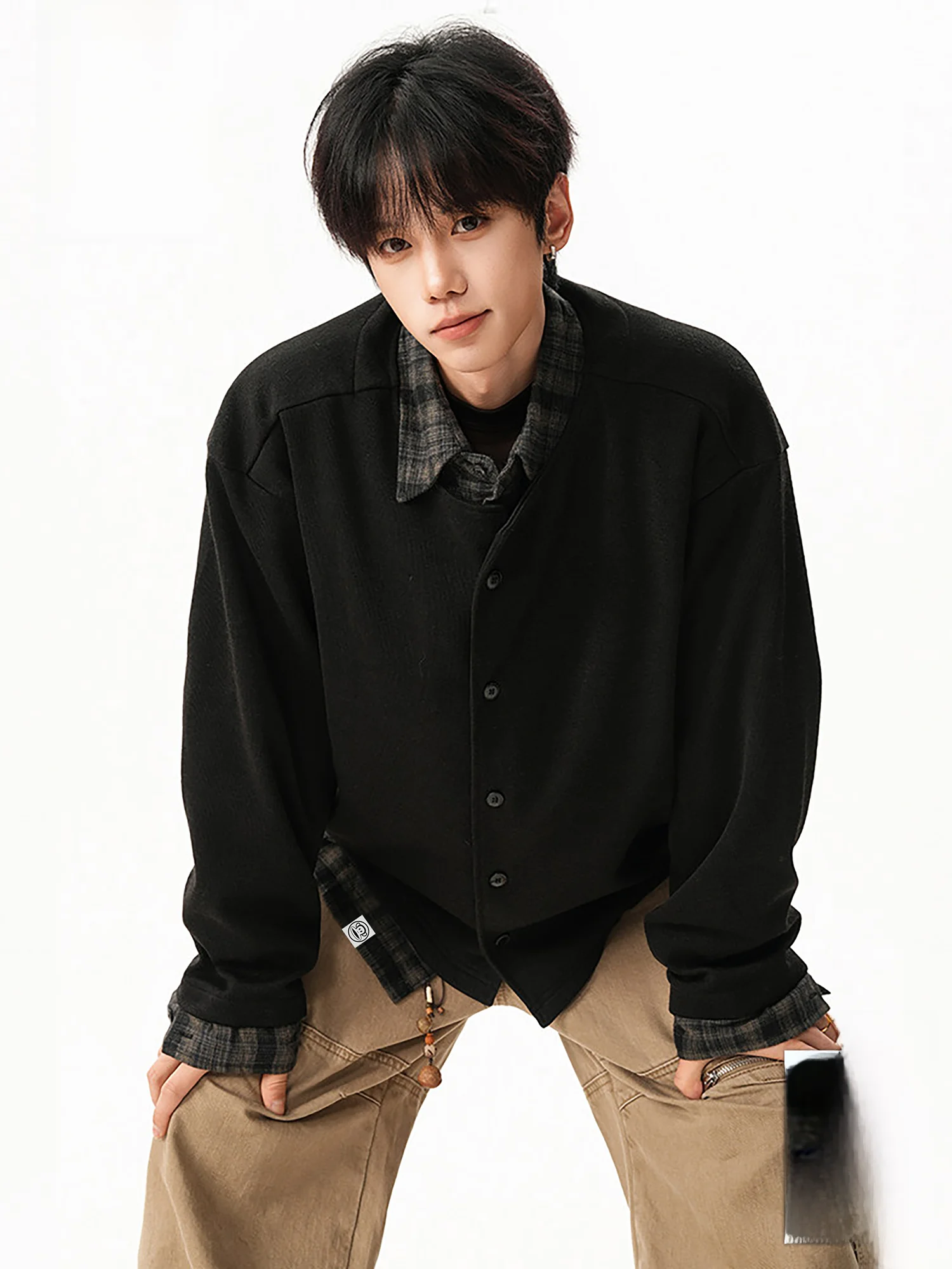 

Мужской зимний новый свободный теплый повседневный вязаный кардиган Paul Frank Large-Mouth Monkey в стиле ретро с пэчворком