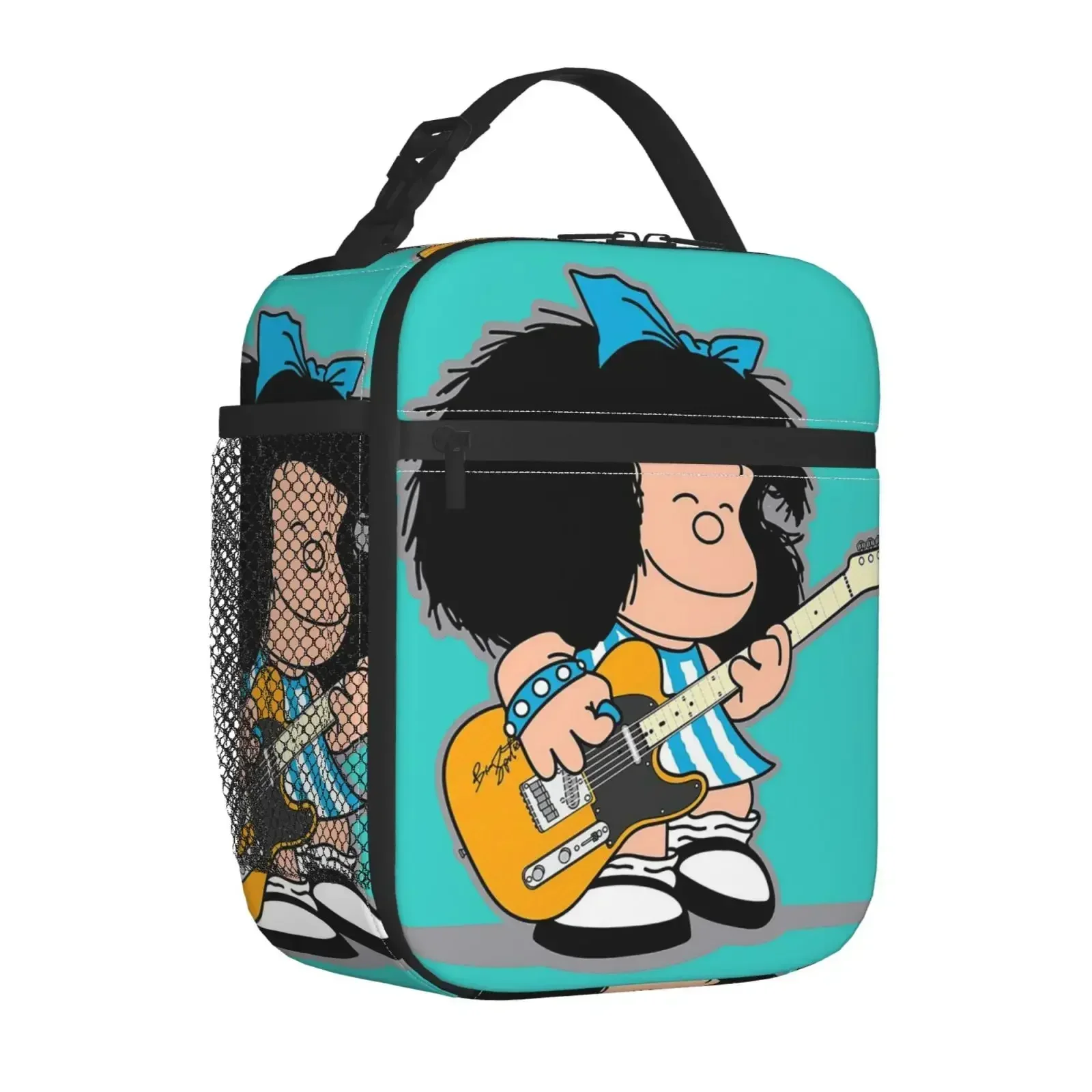 Funny Mafalda Insulated Lunch Bag for Women Resuable Quino Comic Cartoon Cooler Thermal  Box Office Work School