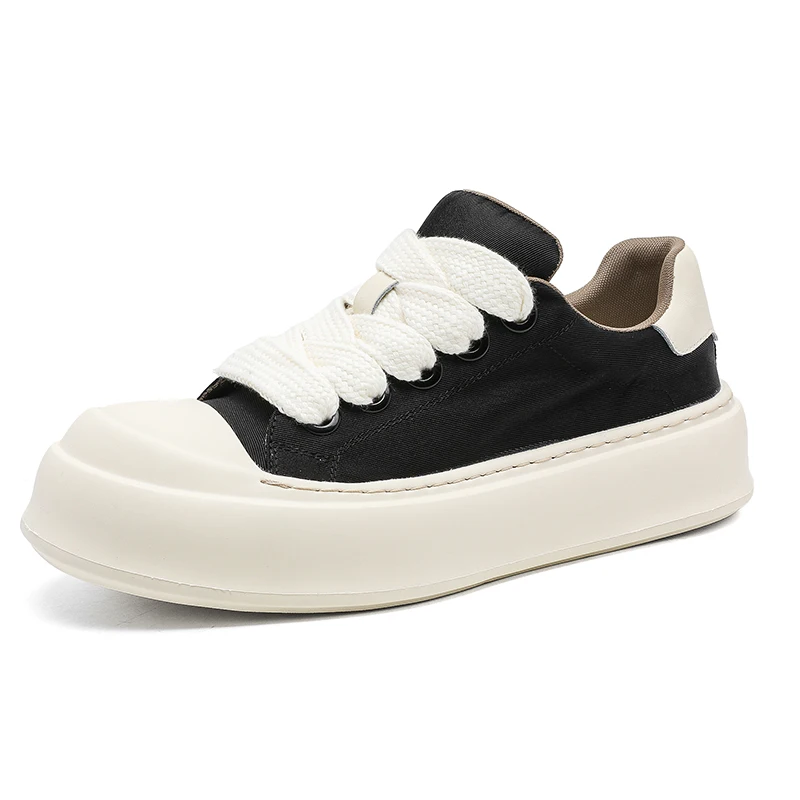 

GIOIO New spring and summer leather men's casual shoes, simple thick-soled white, fashionable and trendy casual low-top sneakers