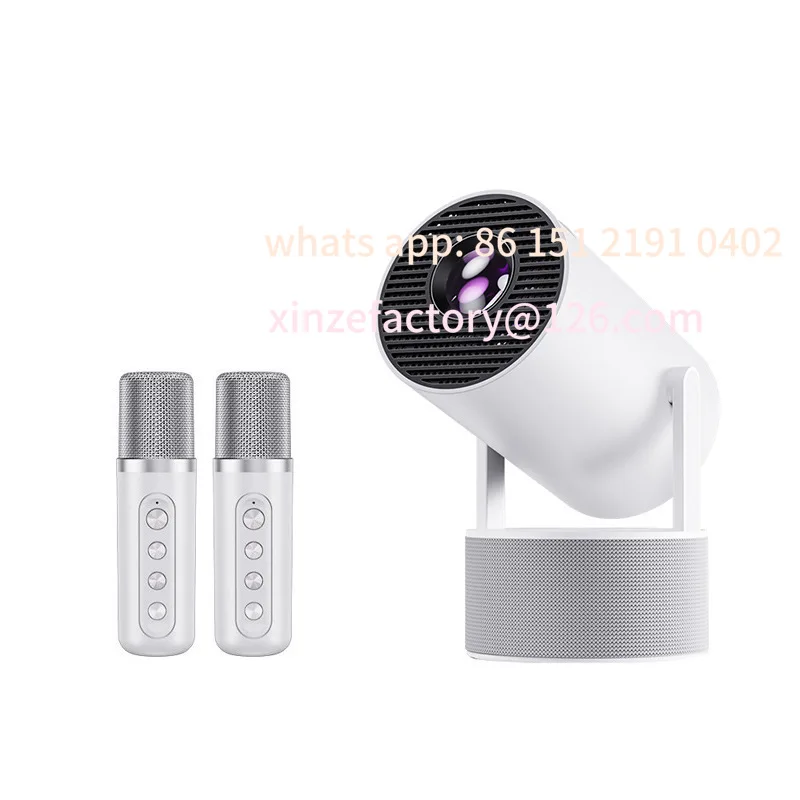 Customizable Portable Stereo Microphone Karaoke Projector Smart Home Theater Projector