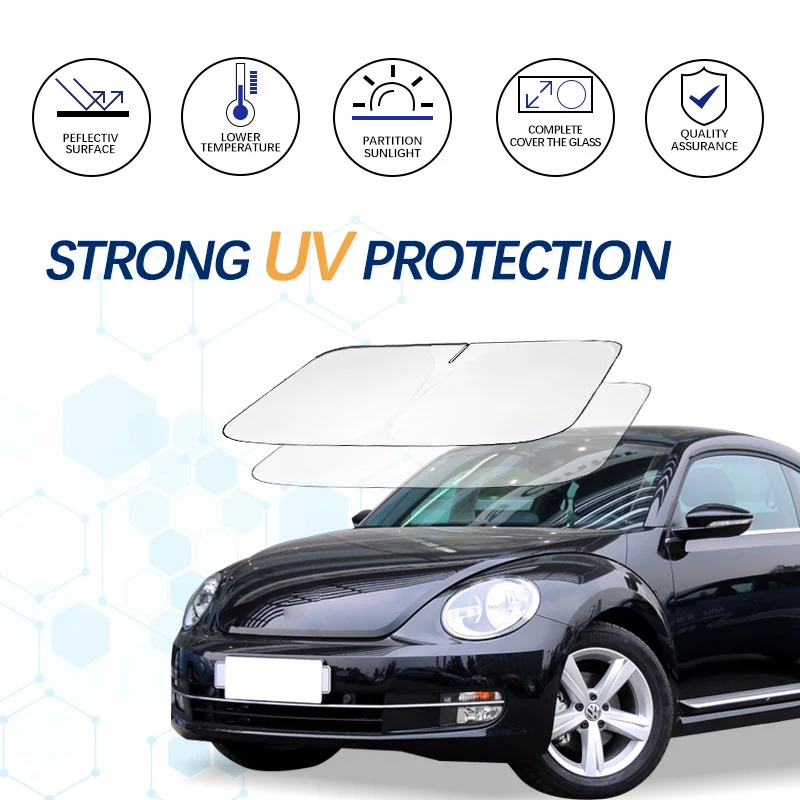 For VW Volkswagen Beetle Gsr IBeetle Windshield Sun Shade Sun Visor Protector Foldable Blocks UV Rays Keep Car Cooler