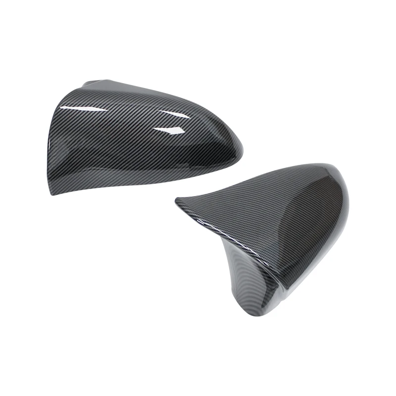 A Pair For LEXUS CT 2009-2022 M Horn Style Carbon Fiber Glossy Black Wing Rearview Mirror Cover Cap Case Trim
