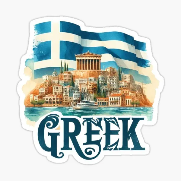 

GR Greece Flag Map Parthenon PVC Car Stickers for Car Motorcycle Helmet Window Wall Decoration Accessories