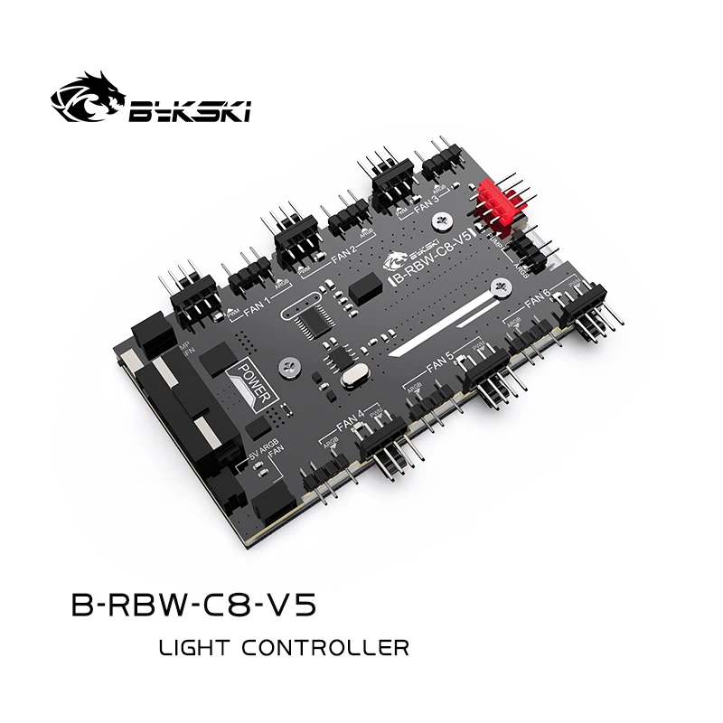 Bykski RBW Controller for Block FAN 5V ARGB LED Strip Light / Support Motherboard 5V 3PIN ADD Header Only for Bykski B-RBW-C8-V5