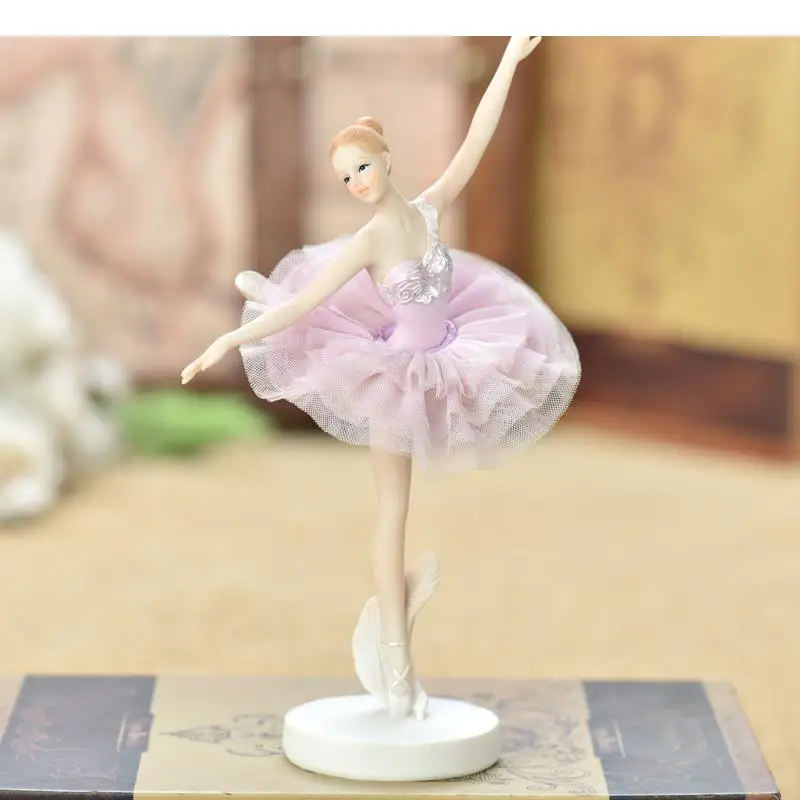 Painted Ballet Dancer Figures Statue Desk Decoration Ballerina Character Resin Sculpture Crafts Ornaments Modern Decor