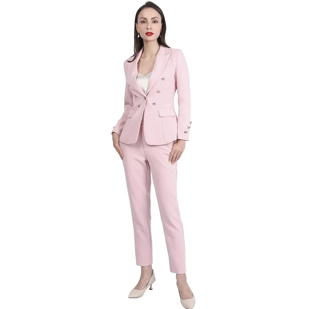 

Women's 2 Pieces Suit Vintage Office Lady Suit Set 1 Button Blazer and Suit Pants Set