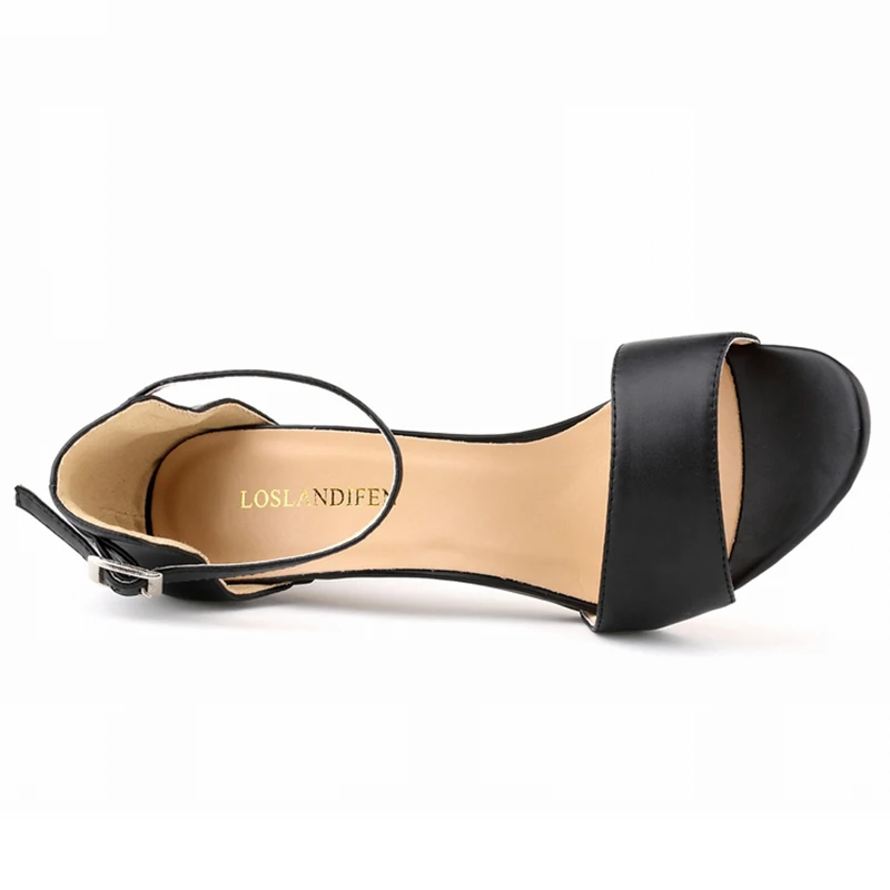 النساء الصنادل حزام الكاحل موضة مثير مضخات عالية الكعب بولي Leather الجلود ماتي المفتوحة تو موضة مكتب الصيف أحذية حفلات الزفاف #6