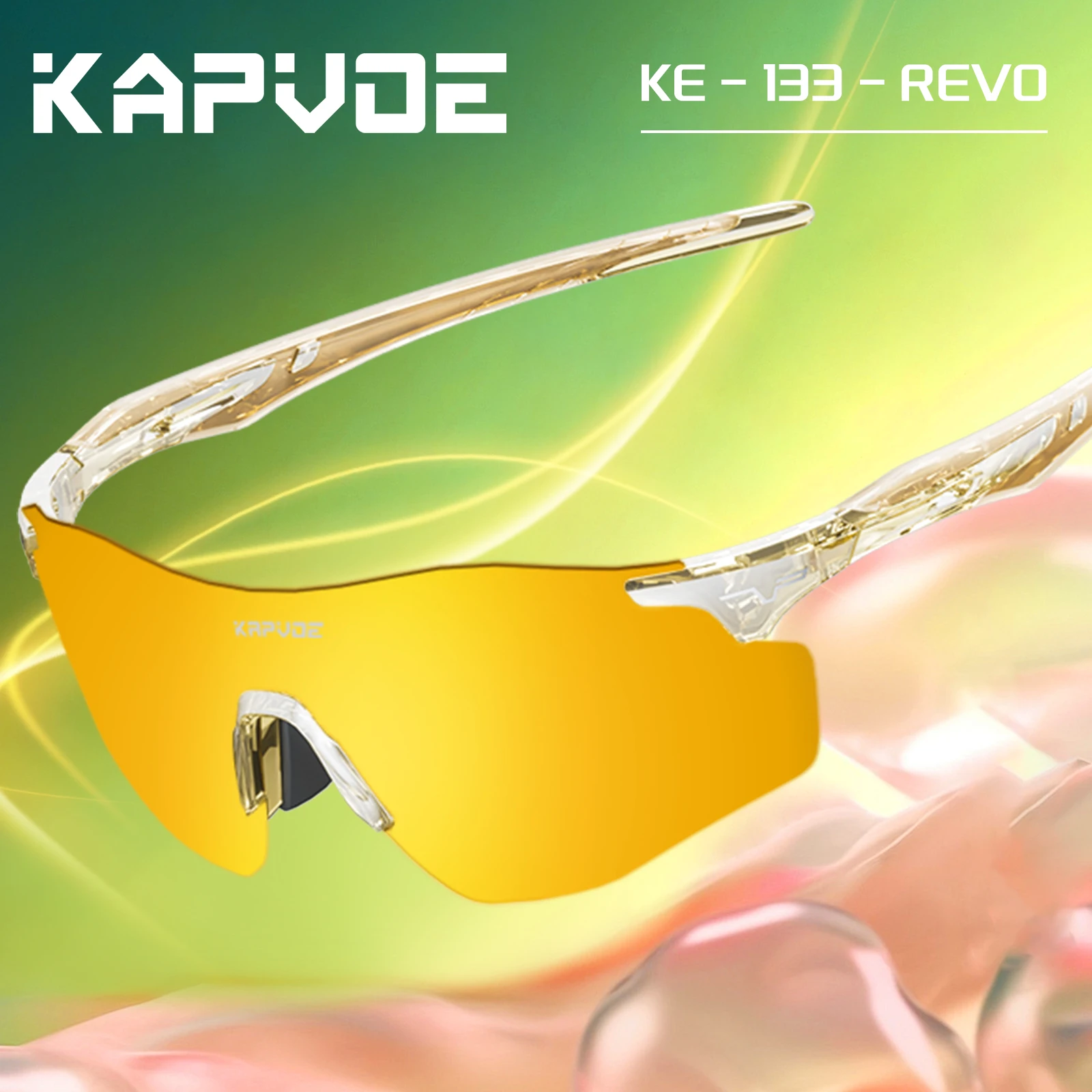 

KAPVOE Color Photochromic Cycling Glasses Outdoor Sports Bicycle Sunglasses UV400 Running Goggles Men MTB Cycling Eyewear