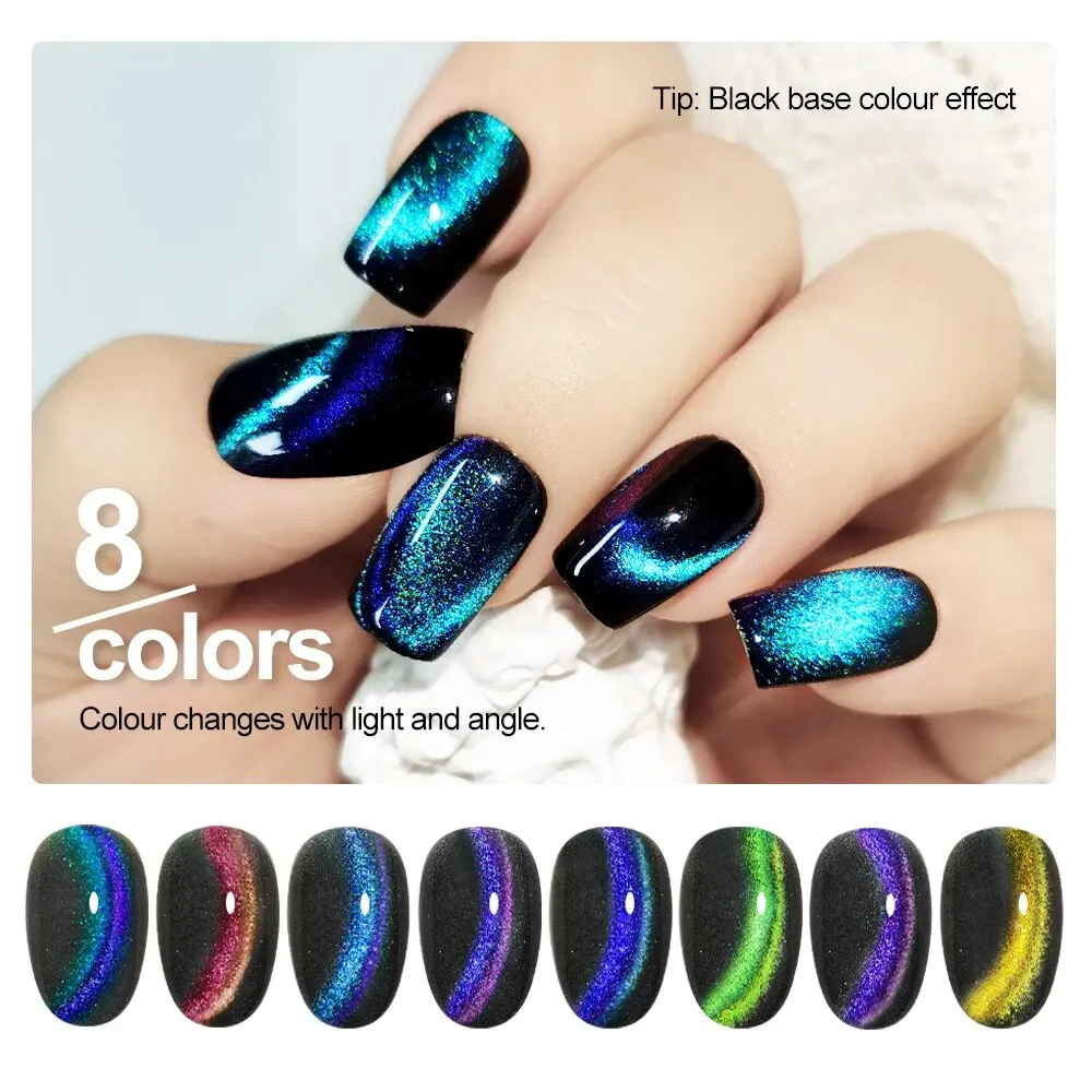 Cat Magnetic Gel Polish Nail Art Semi Permanent Crystal Nail Gel Cat Eye Magnetic Nail Gel