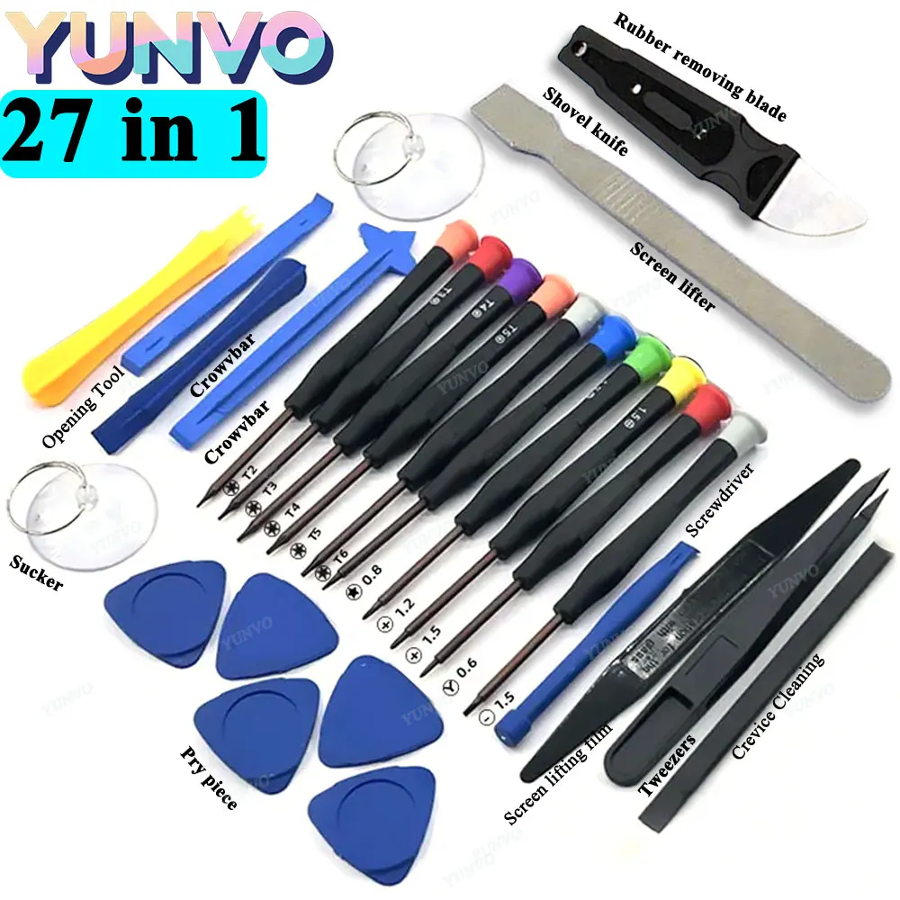 42 in 1 Mobile Phone Repair Tools Disassemble Repair Set for iPhone Screwdriver Combination Skid Multi Function Disassembly Kit