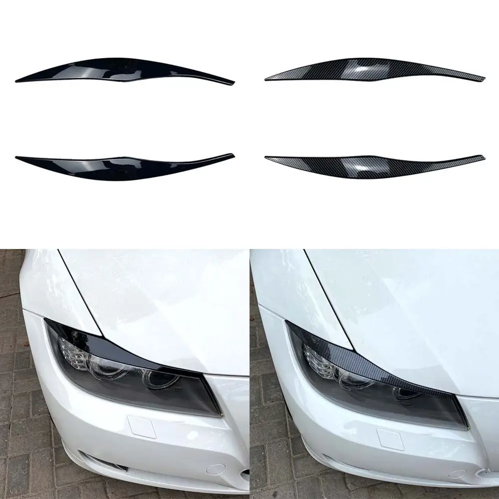 

Ultra-light Headlight Eyebrows Gloss Black ABS Car Light Eyelid Cover Exterior Modification for BMW 3 Series E90 E91 2005-2012