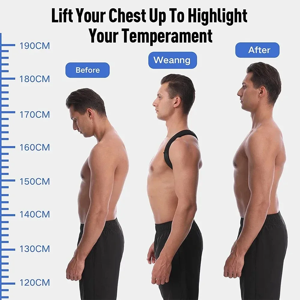 Adjustable Back Shoulder Posture Corrector Belt Clavicle Spine Support Reshape Your Body Home Office Sport Upper Back Neck Brace gallery 1