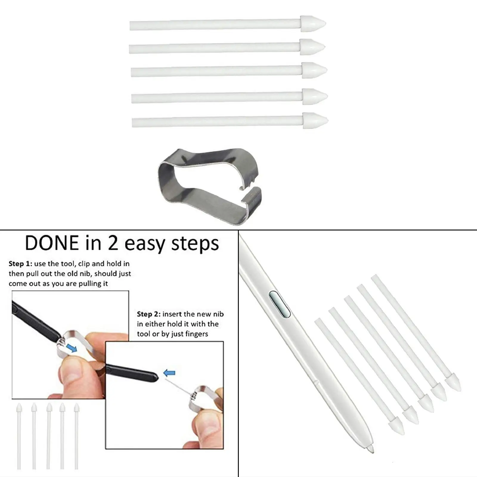 5 Pieces Nibs with Fixing Touch Stylus Tips for Tab S6 Tab S6 Lite S7 S7 Note 10 Note 20 Drawing