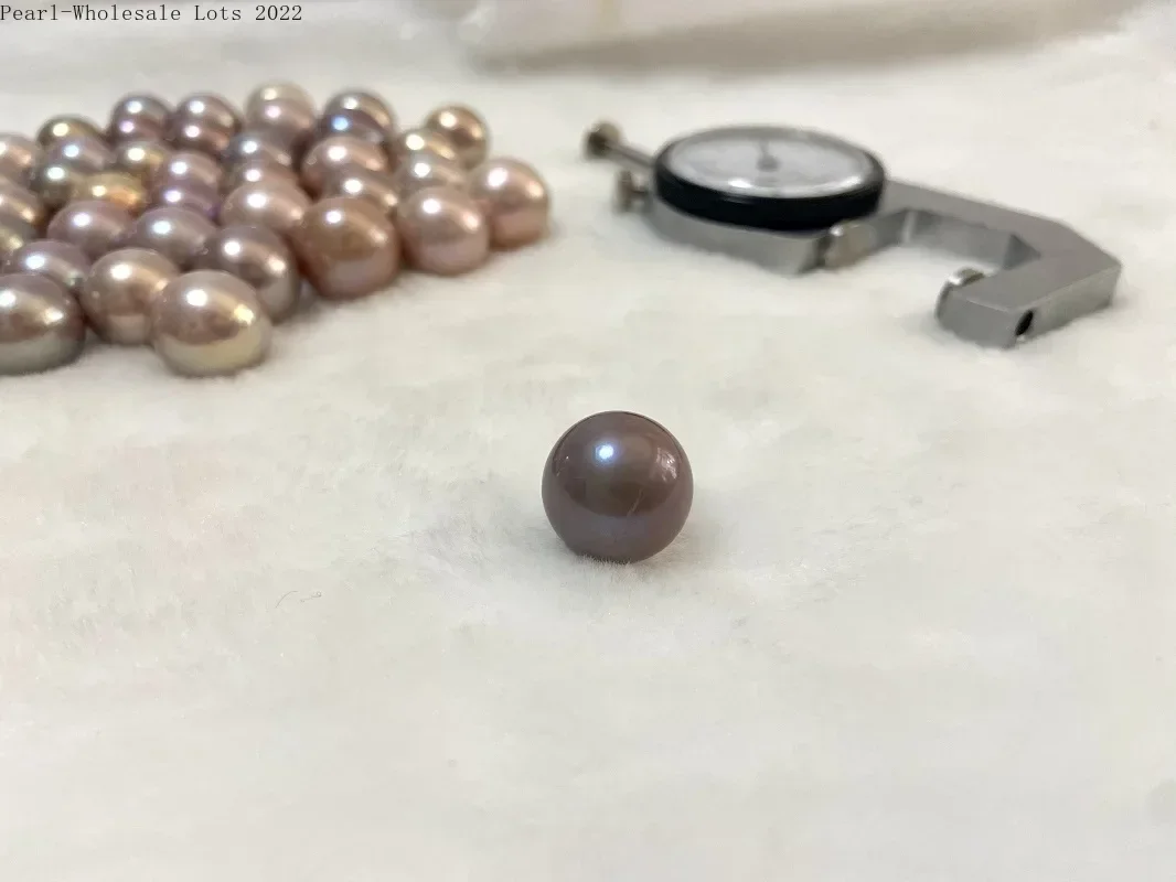 Charming Natural Round 14-15mm Purple Pink Loose Pearls Fine Earring Pendant DIY Making Accessories Jewelry for Women