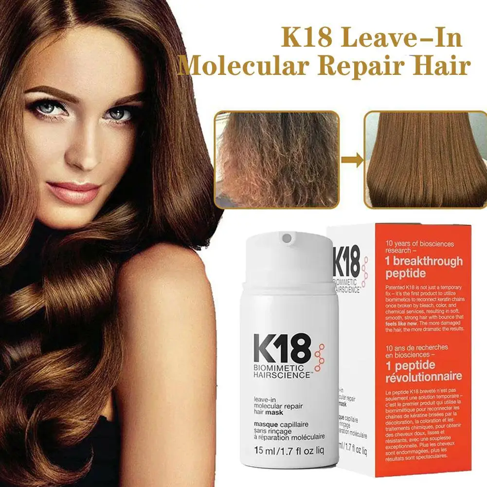 K18 Molecular Repair Hair Mask - Deep Conditioning Keratin Treatment for Soft, Restored and Healthy Hair 15ml