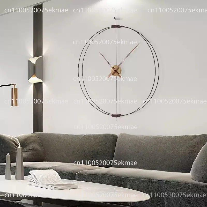 Quiet Wall Clock for The Living Room or Dining Room, Made of Solid Wood with Large Hands