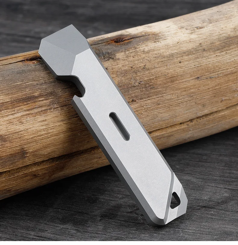 EDC Titanium Alloy Crowbar Portable Bottle Opener Safety Belt Cutter Outdoor Camping Gear Multifunction Tools