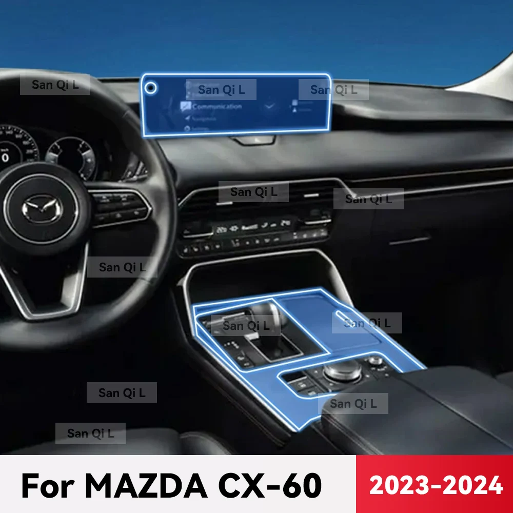 

Transparent TPU For MAZDA CX-60 2023 2024 Car Center Console Media Dashboard Navigation Anti-scratch Protector Interior Film