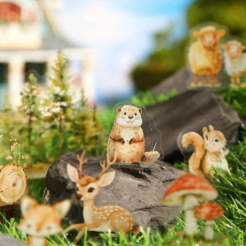 20 Pcs/pack Animal and Habitat Series Decorative Sticker Retro Collage Scrapbooking Label Diary Album Journal Planner