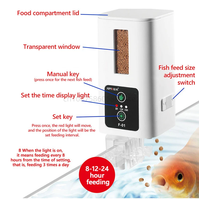 400ml Aquarium Automatic Feeder Intelligente Timing High Capacity Fishbowl Feeding For Aquariums Turtle Fish Tank Auto Feeder