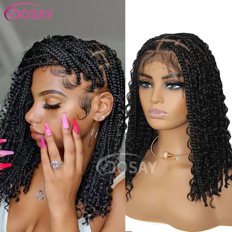 

12" Short Bob Box Braided Wigs Synthetic Bohemia Braiding Wigs Goddess Knotless Bob Braided Wig Jumbo Cornrow Box Braiding Wigs