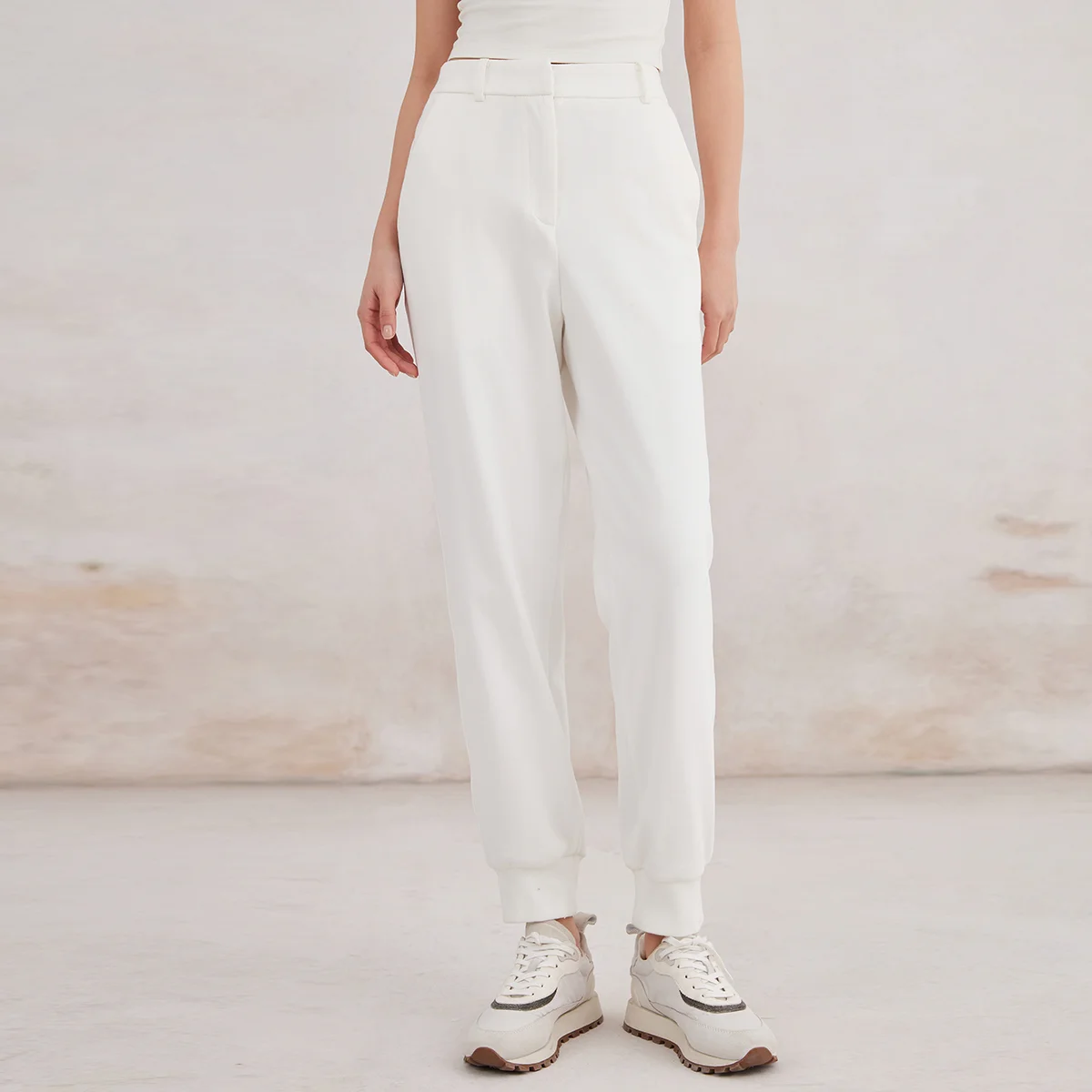 K3062W High quality luxury women\'s clothing 96% combed cotton sweatpants spring Trousers