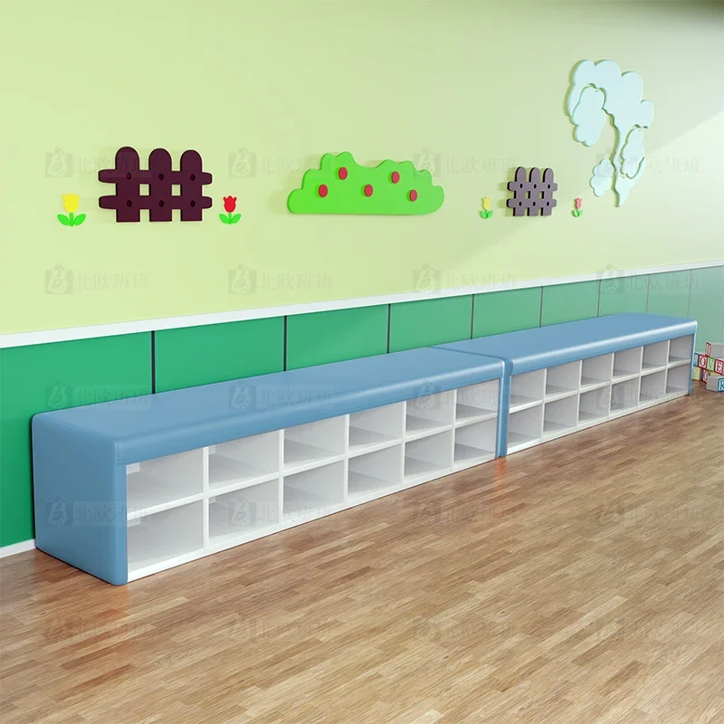 Locker integrated shoe change stool dance class taekwondo hall shoe long sofa stool household home shoe change stool