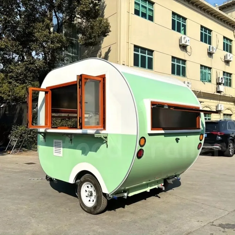 

Mobile Food Truck Trailer Portable Commercial Catering Cart Outdoor Snack Bar Business Solution