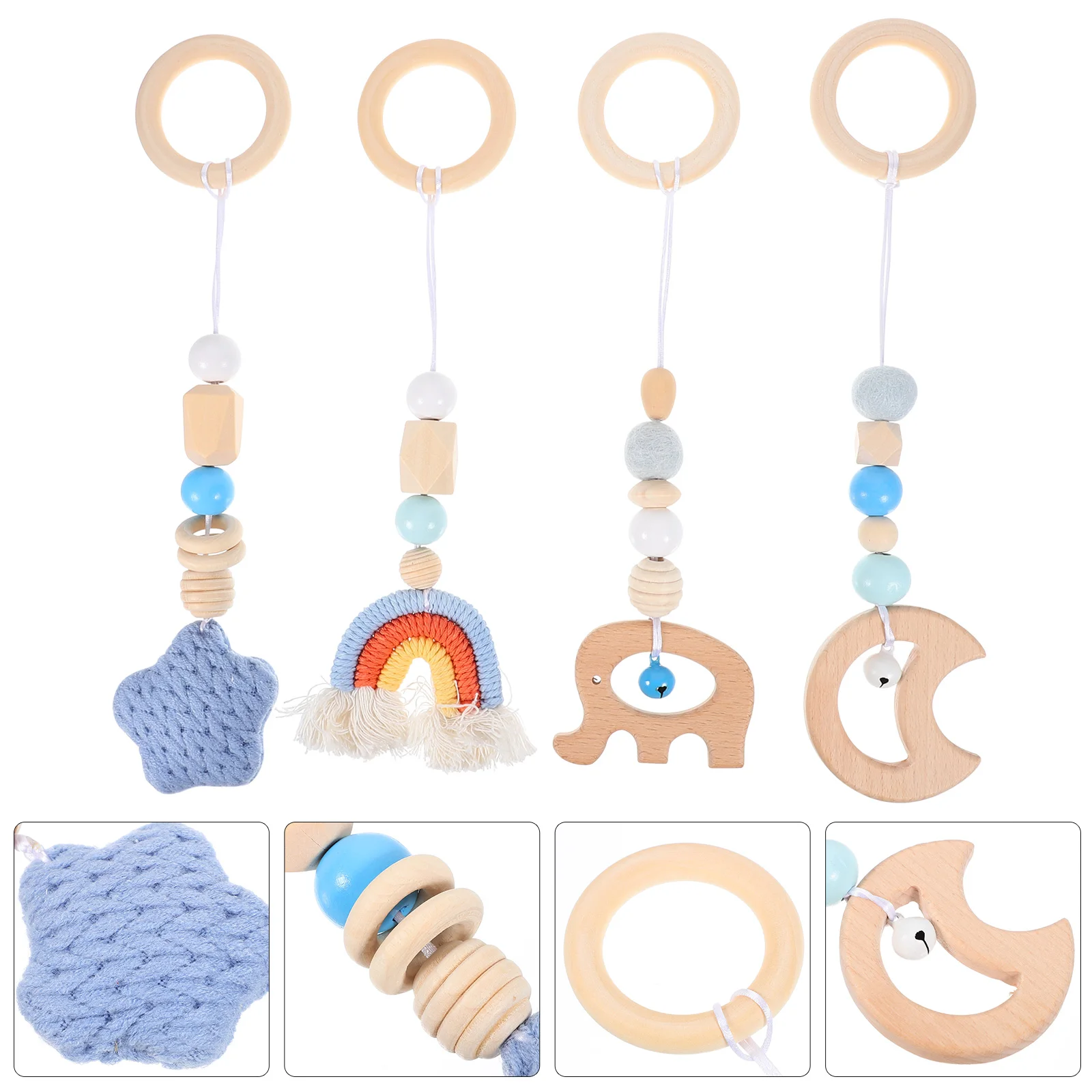 

Wooden Gym Baby Activity Moon Shape Newborn Fitness Rack nament Hanging Toys Newborn Fitness nament Infant Play