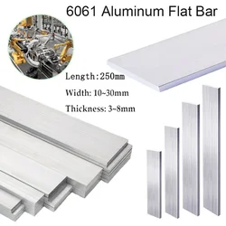 1pcs Width 10-30mm Thickness 3-8mm 6061 Aluminium Flat Bar Plate Strip Aluminum Alloy Metal Sheet CNC Block Solids Mill Stock 