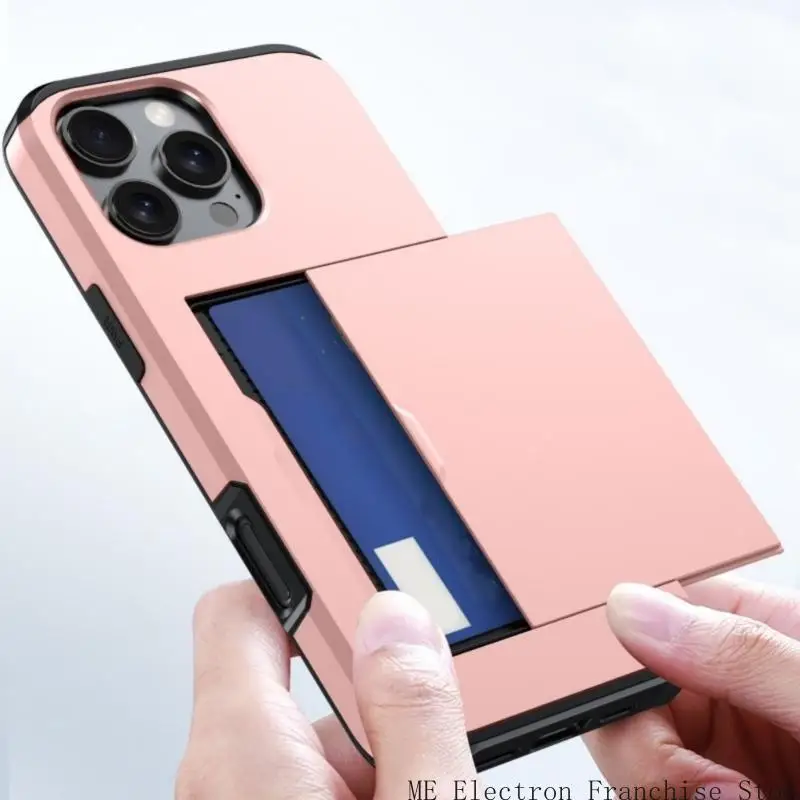 T5EA Heavy Duty 지갑 케이스 이중 레이어 하우징 커버 은폐 된 카드 홀더 수납 공간 및 충격 방지 설계가있는 전화 용 전화