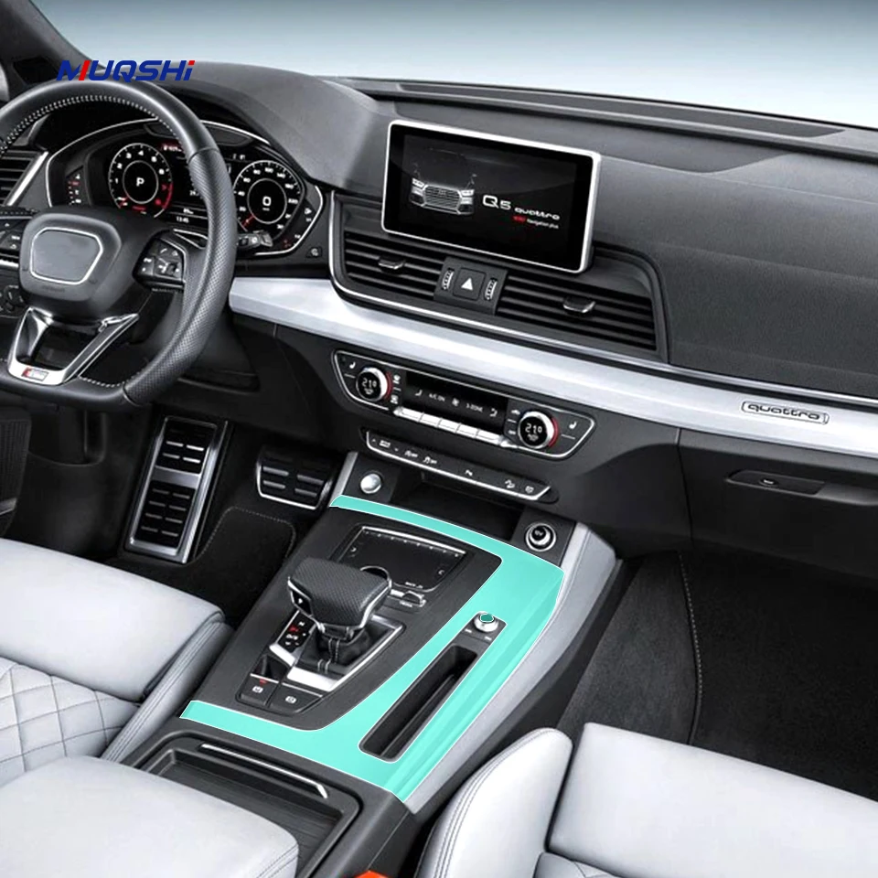 

Для Audi Q5 FY8 2010-2020 предварительно вырезанная пленка для салона автомобиля PPF, защитная пленка для краски, панель шестерни из ТПУ, наклейка против царапин